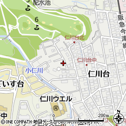 兵庫県宝塚市仁川台154周辺の地図