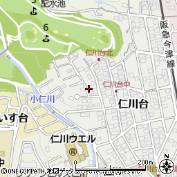 兵庫県宝塚市仁川台172-3周辺の地図