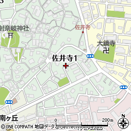 佐井寺第2モータープール周辺の地図