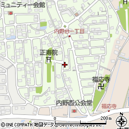 静岡県浜松市浜名区内野台1丁目周辺の地図