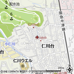 兵庫県宝塚市仁川台189-2周辺の地図