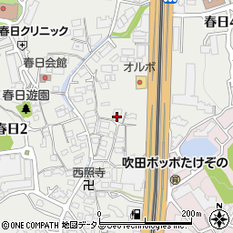 大阪府吹田市春日1丁目周辺の地図
