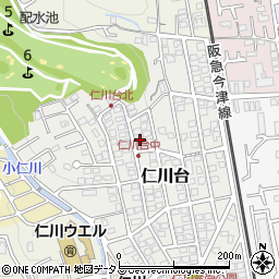 兵庫県宝塚市仁川台195周辺の地図