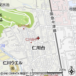 兵庫県宝塚市仁川台215周辺の地図