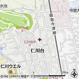 兵庫県宝塚市仁川台227周辺の地図