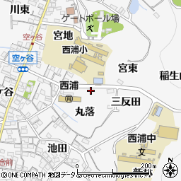愛知県蒲郡市西浦町三反田2周辺の地図