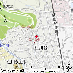 兵庫県宝塚市仁川台209周辺の地図