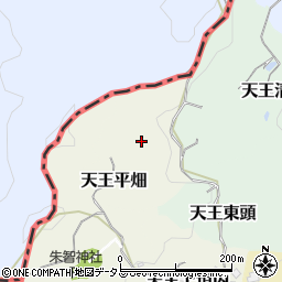 京都府京田辺市天王平畑周辺の地図