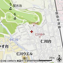 兵庫県宝塚市仁川台431-5周辺の地図