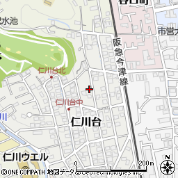 兵庫県宝塚市仁川台228周辺の地図