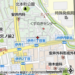 兵庫県伊丹市北本町1丁目105周辺の地図