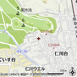 兵庫県宝塚市仁川台428周辺の地図