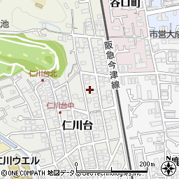 兵庫県宝塚市仁川台240-2周辺の地図