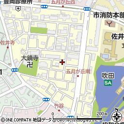 大阪府吹田市五月が丘南周辺の地図