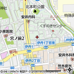 兵庫県伊丹市北本町1丁目35周辺の地図