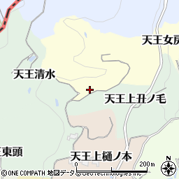 京都府京田辺市天王女房谷周辺の地図