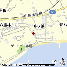 愛知県西尾市東幡豆町中ノ浜周辺の地図