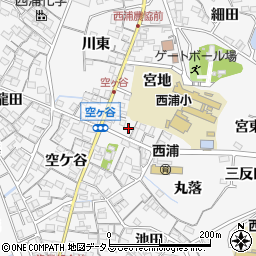 愛知県蒲郡市西浦町空ケ谷4周辺の地図