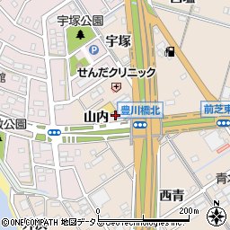 愛知県豊橋市前芝町山内周辺の地図