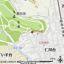 兵庫県宝塚市仁川台421周辺の地図