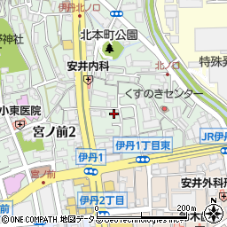 兵庫県伊丹市北本町1丁目32周辺の地図