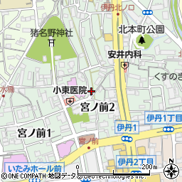 兵庫県伊丹市北本町2丁目1周辺の地図