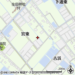 愛知県西尾市一色町生田宮東26周辺の地図