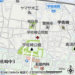 宇佐崎公民館周辺の地図
