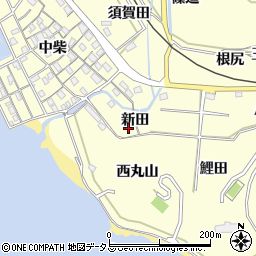 愛知県西尾市東幡豆町新田32周辺の地図