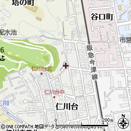 兵庫県宝塚市仁川台290周辺の地図