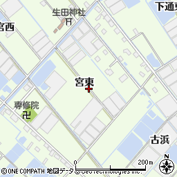 愛知県西尾市一色町生田宮東30周辺の地図
