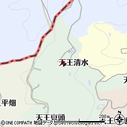 京都府京田辺市天王清水周辺の地図