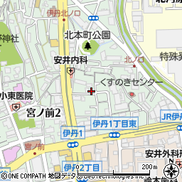 兵庫県伊丹市北本町1丁目126周辺の地図