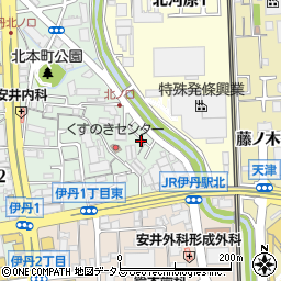 兵庫県伊丹市北本町1丁目周辺の地図