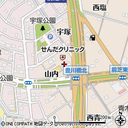 愛知県豊橋市前芝町山内39周辺の地図