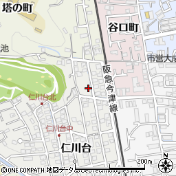 兵庫県宝塚市仁川台258-2周辺の地図