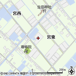 愛知県西尾市一色町生田宮東32周辺の地図