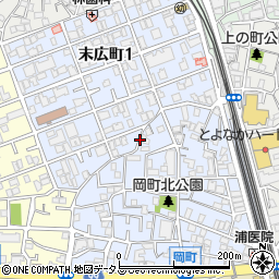 大阪府豊中市末広町周辺の地図