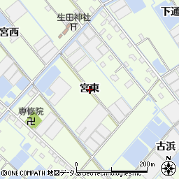愛知県西尾市一色町生田宮東周辺の地図