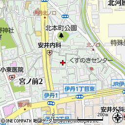 兵庫県伊丹市北本町1丁目125周辺の地図