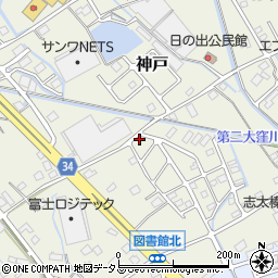 静岡県榛原郡吉田町神戸378-2周辺の地図