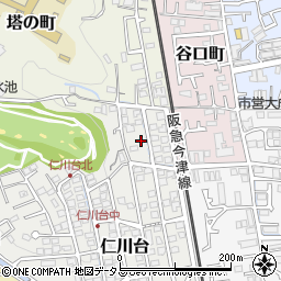 兵庫県宝塚市仁川台259-2周辺の地図