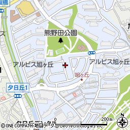 大阪府豊中市旭丘周辺の地図