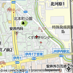 兵庫県伊丹市北本町1丁目247周辺の地図