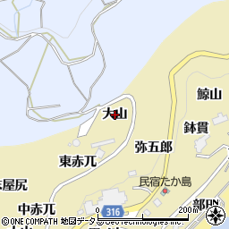 愛知県西尾市吉良町宮崎（大山）周辺の地図