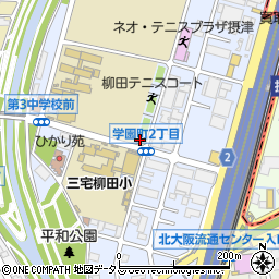 大阪府摂津市学園町周辺の地図