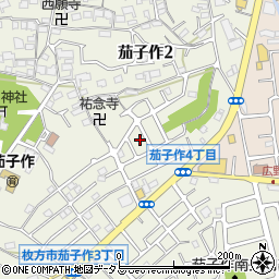 大阪府枚方市茄子作2丁目24周辺の地図
