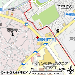 朝日新聞サービスアンカー　東吹田店周辺の地図