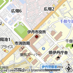 兵庫県伊丹市周辺の地図
