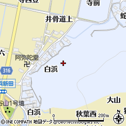 愛知県西尾市吉良町乙川白浜周辺の地図